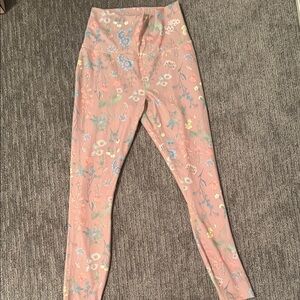 Fabletics Pink and Blue Leggings High-Waisted Stretchy Design